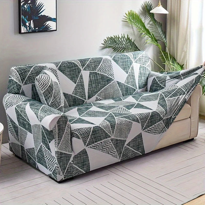 Floral Print Stretch Sofa Cover with Elastic Edge