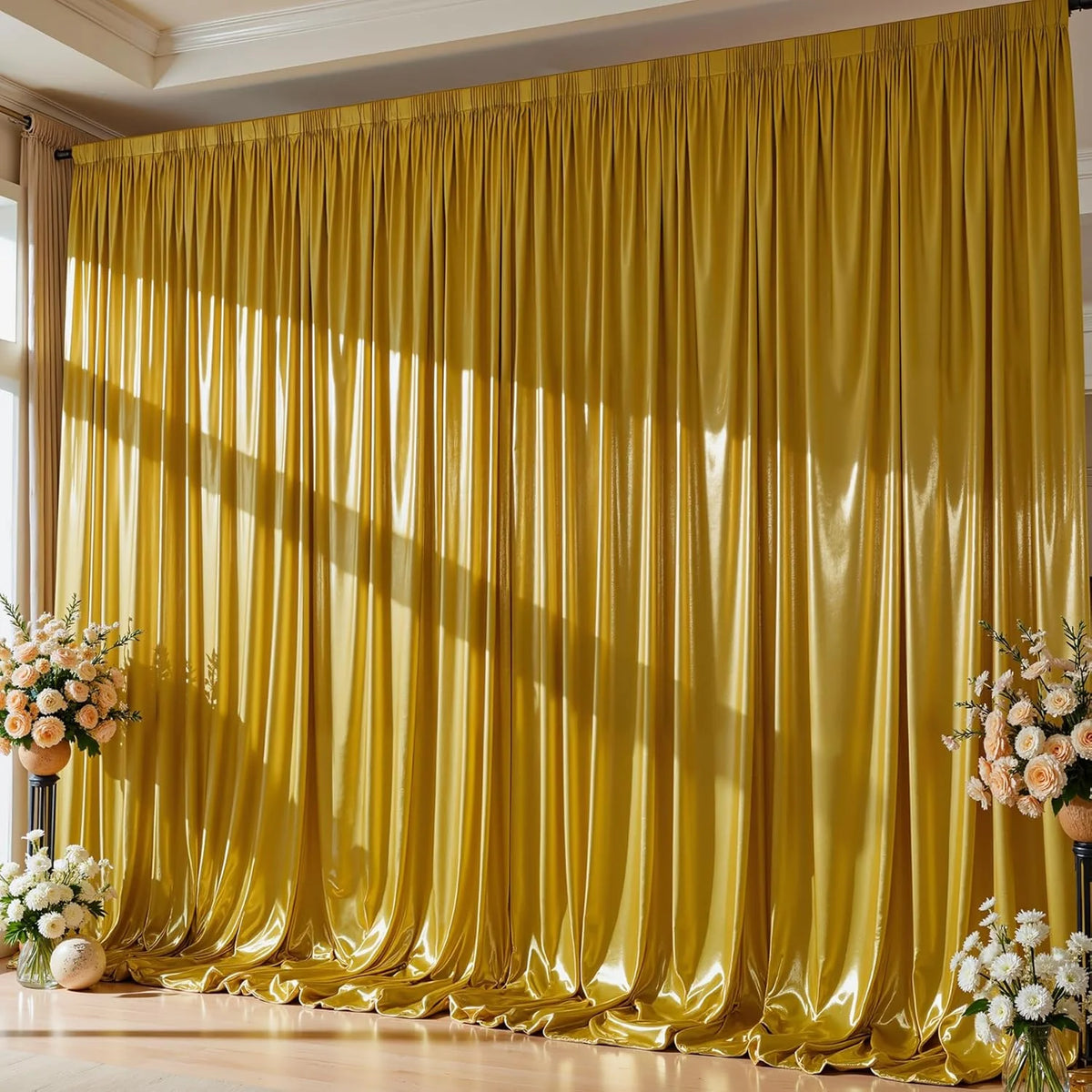 Shimmering Satin Backdrop Curtain Panels