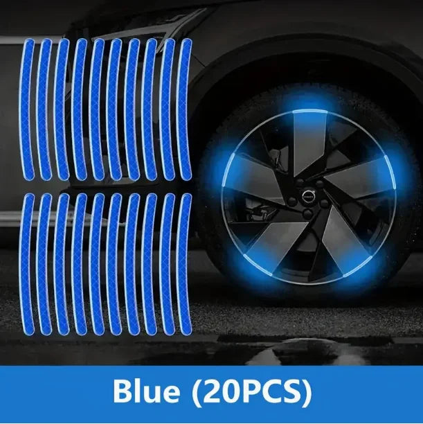 Reflective Wheel Hub Stickers – 20-Piece Set for Enhanced Visibility