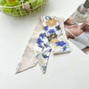 Floral Print Silk Hair Scarf for Women – Long Ribbon Headband