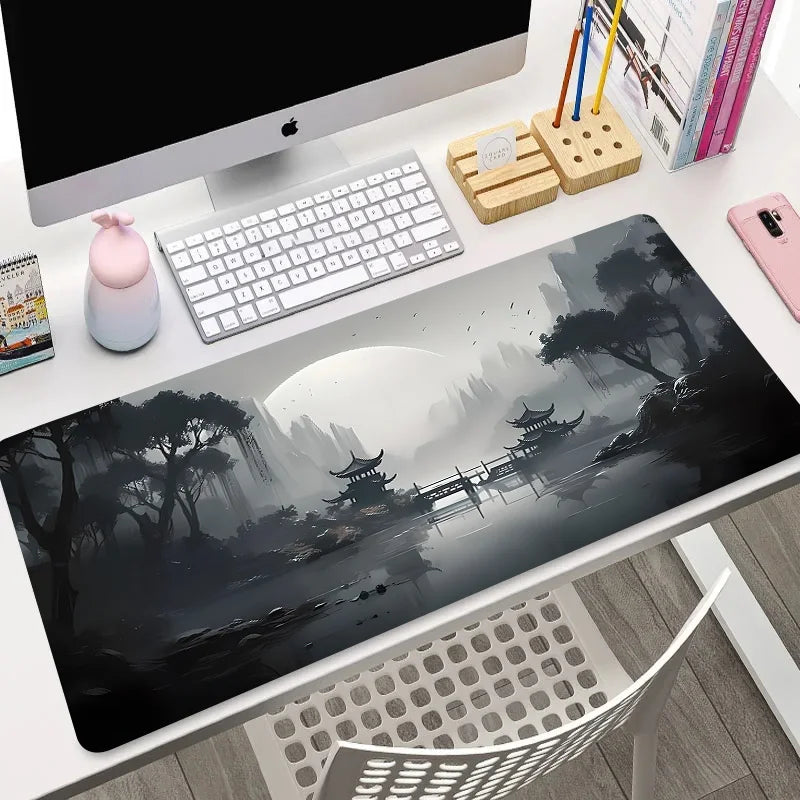 Large Non-Slip Mouse Pad with Night Moonlight Design