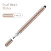 Rosegoldener Dual-Kopf-Stift zeigt diagonal vor weißem Hintergrund.