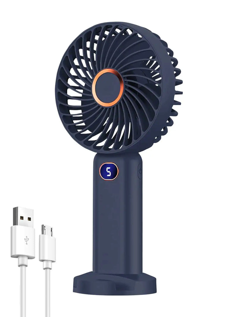 Portable Rechargeable Handheld Fan with Digital Display