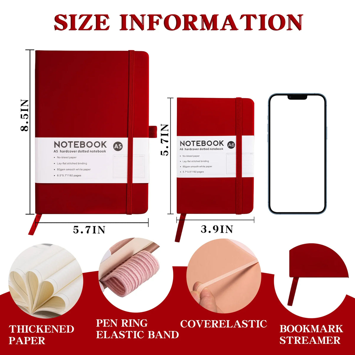 Premium PU Leather Hardcover Notebook with Elastic Closure
