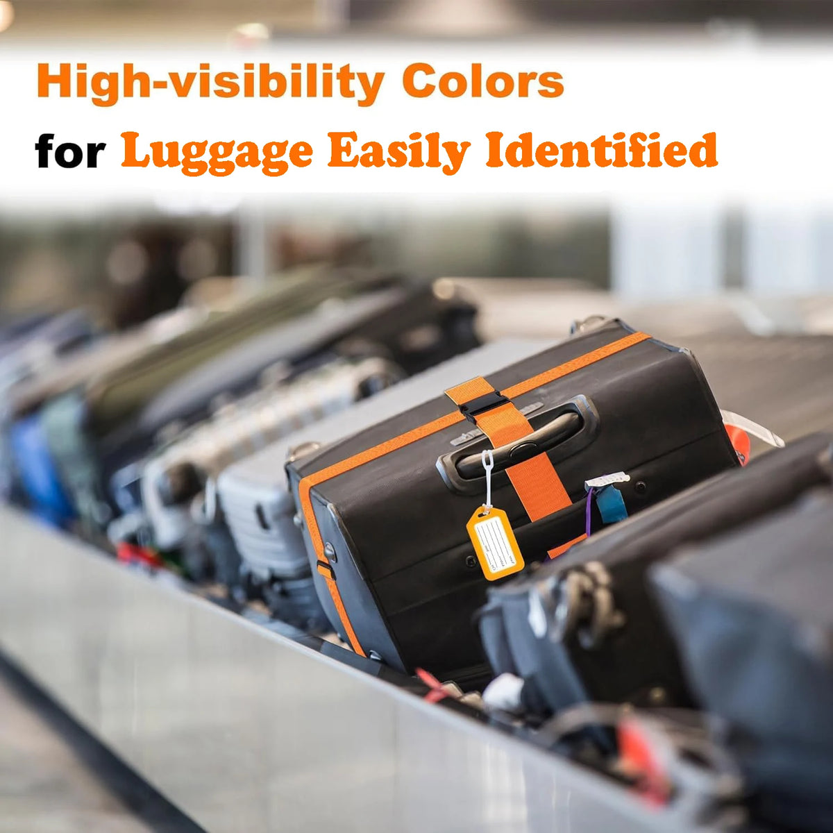 Adjustable Suitcase Straps with Bright Neon Colors – Secure & Easy to Spot
