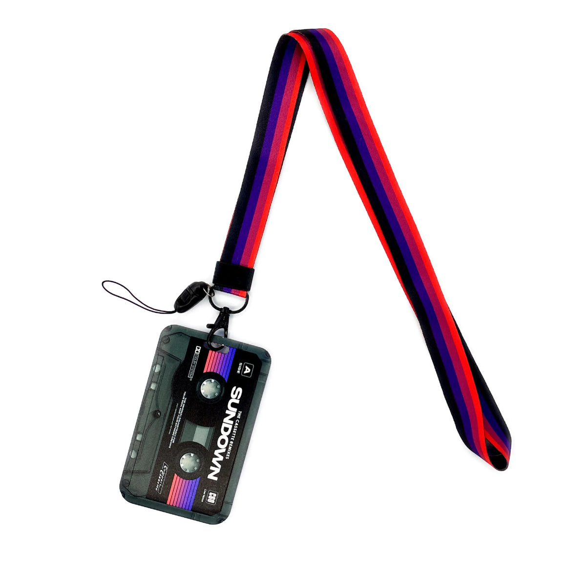 Retro Tape Design Lanyard with Card Holder