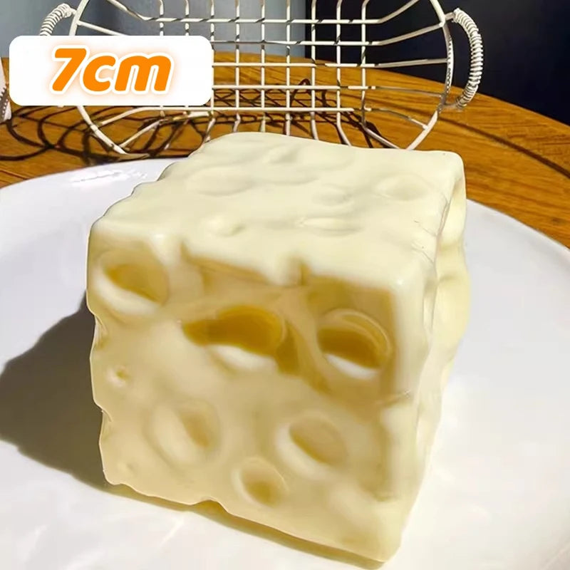 Jumbo Cheese Cube Squishy Fidget Toy