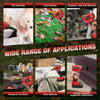 A collection of applications for a cordless handheld turbo blower including pet grooming, leaf cleaning, computer case dust r