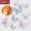 3D Rose Gold Butterfly Wall Decals for Home Decor