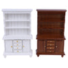 1/12 Scale Dollhouse Wooden Bookcase Cabinet with Drawers