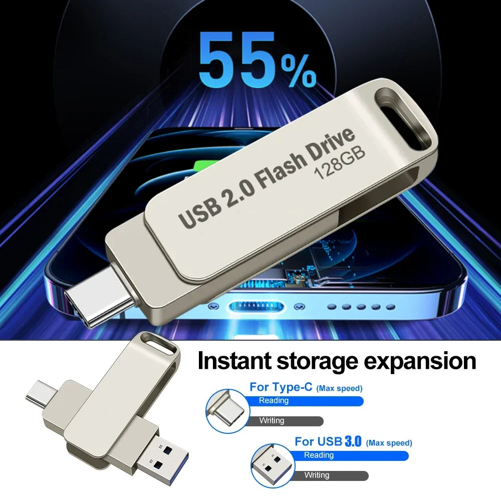 Dual USB-C and USB 3.0 Flash Drive