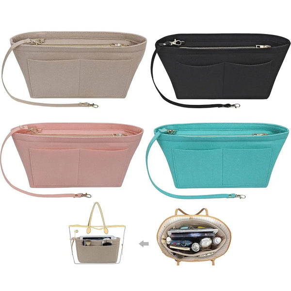 Felt Handbag Organizer with Detachable Key Chain