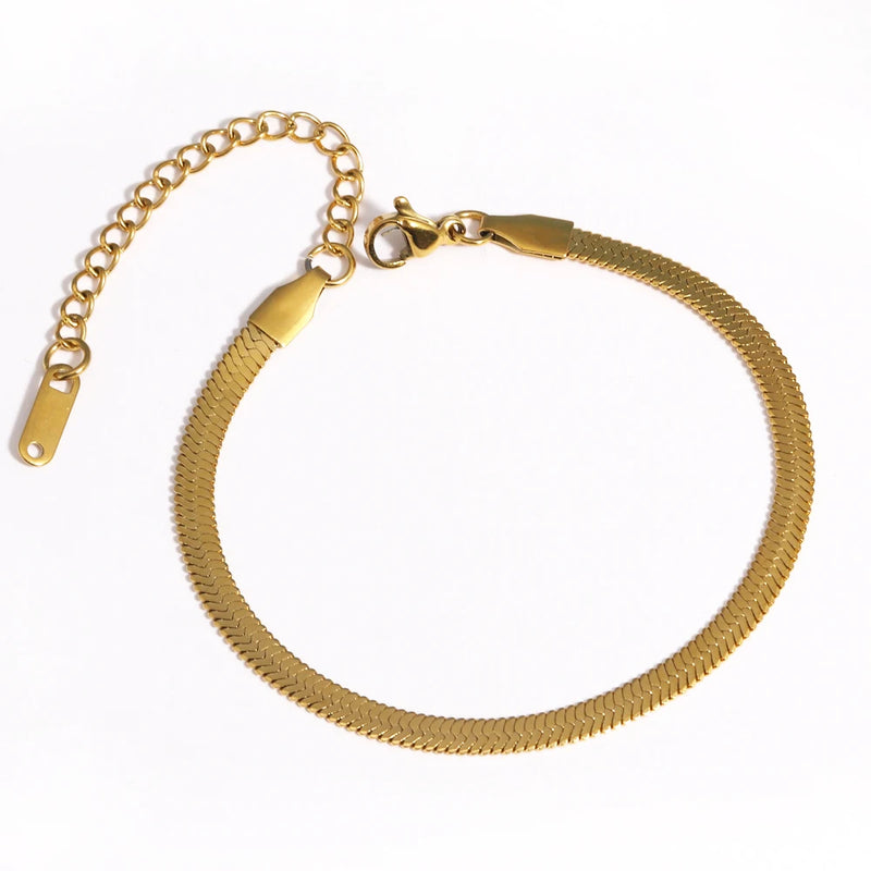 Gold-Plated Stainless Steel Link Bracelet