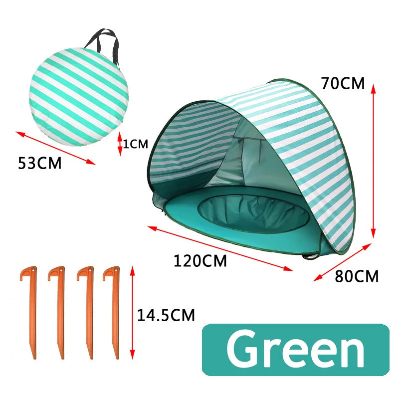 Pop-Up Beach Tent with Built-In Splash Pool for Kids