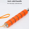 Orange anti-skid handle for a retractable car mirror or window cleaning wiper.