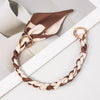 Decorative Silk Scarf Bag Chain with Detachable Bow
