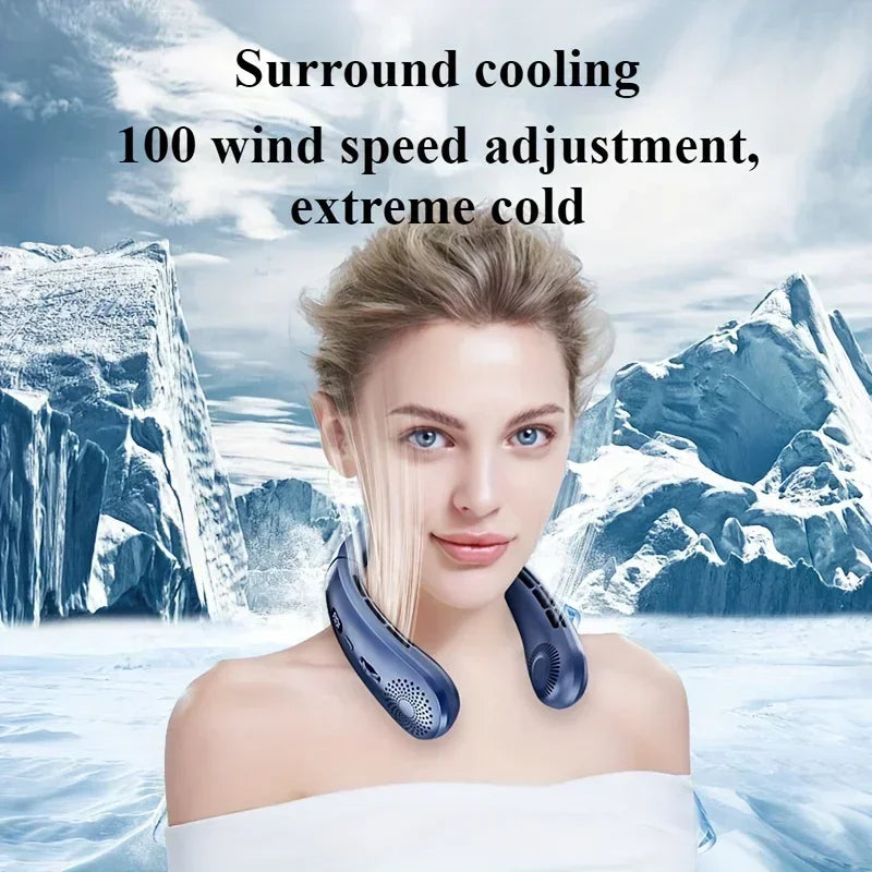 Bladeless Neck Fan with LED Light