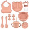Complete Silicone Baby Feeding Set with Suction Bowl, Plate, Utensils & Bib