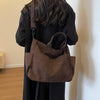 Multi-Pocket Corduroy Tote Bag – Large Capacity Casual Satchel for Travel, Work & Commute