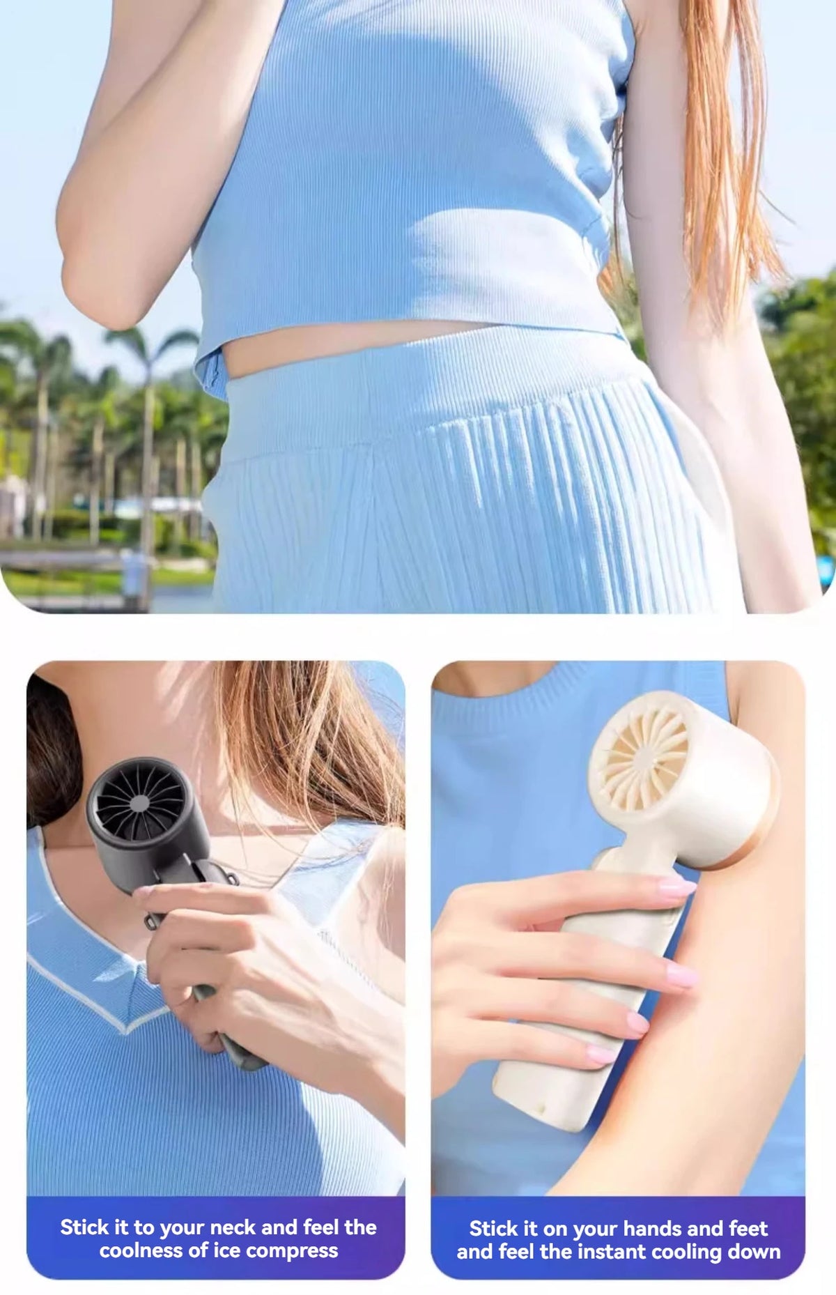 Portable Foldable Neck Fan with Stepless Speed Control
