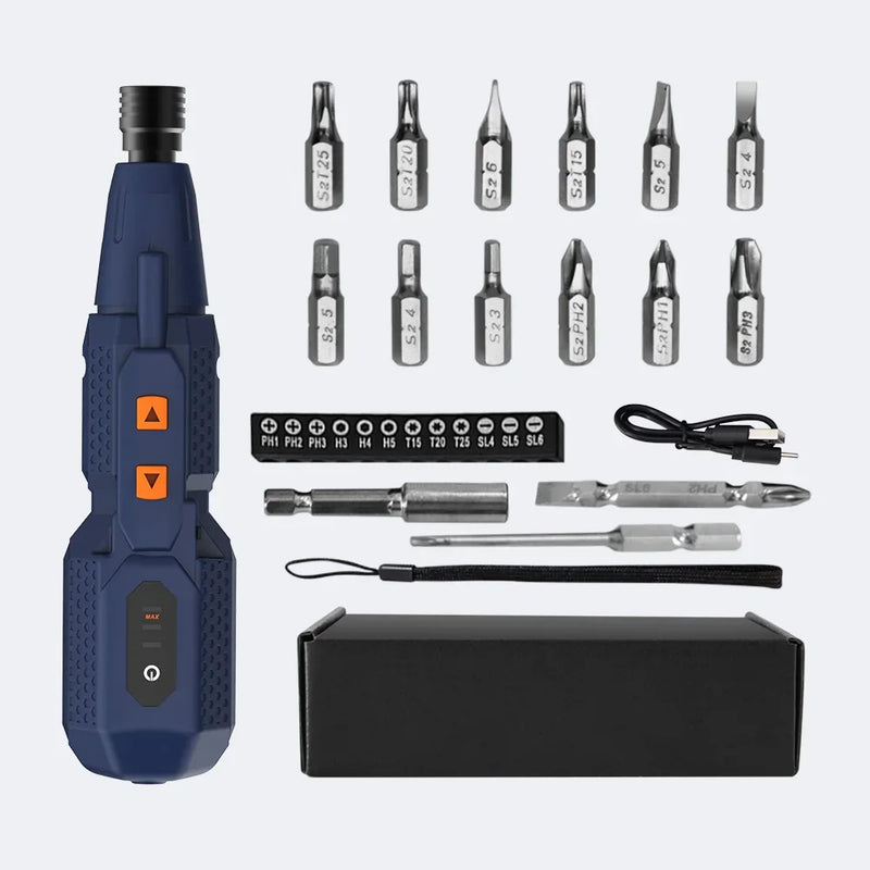 Cordless Electric Screwdriver with LED Lights & USB Rechargeable