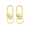 A pair of light yellow alloy lobster clasp hooks for DIY jewelry making