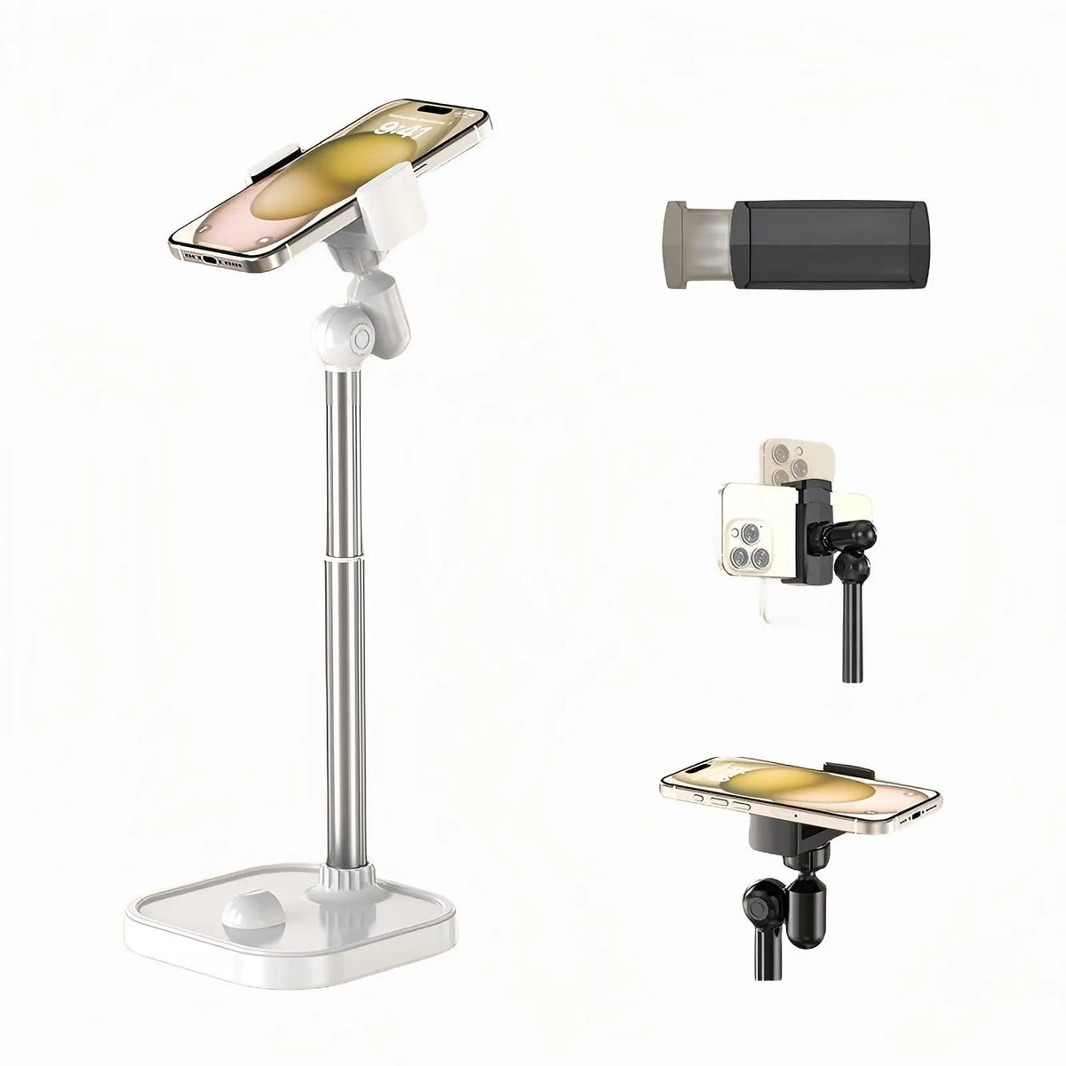 Adjustable Aluminum Phone Stand for Desk with 360° Rotation