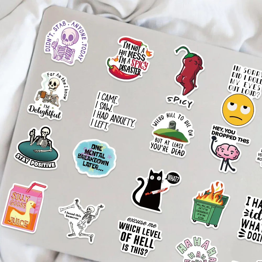 Snarky Meme Sticker Pack – Fun Vinyl Decals for Laptops, Water Bottles & More