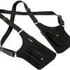 Black leather crossbody bag with adjustable strap and flap for travel or daily use