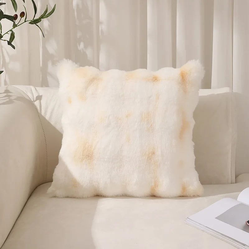 Plush Faux Fur Throw Pillow Cover