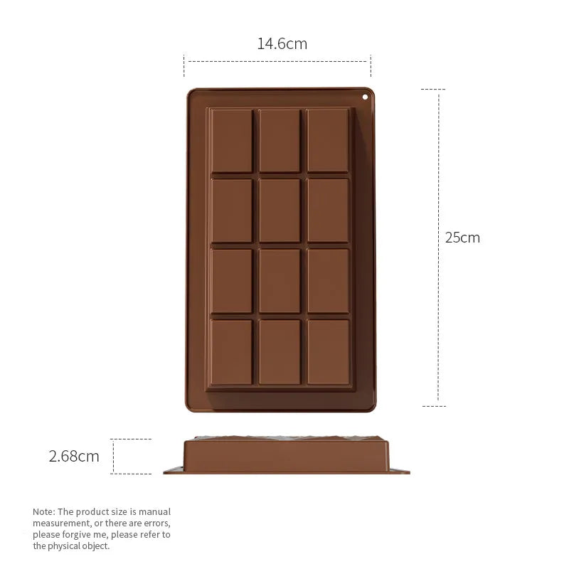 Deep Silicone Chocolate Bar Mold for Homemade Candy & Desserts