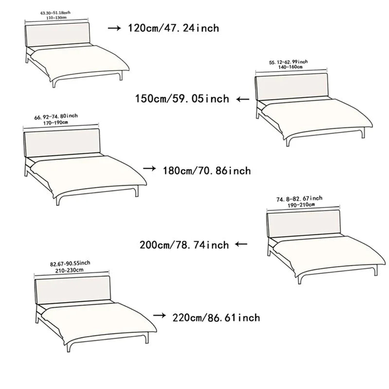 Stretchable Solid Color Headboard Cover Protector