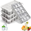 Reusable Silicone Ice Cube Tray with Lid