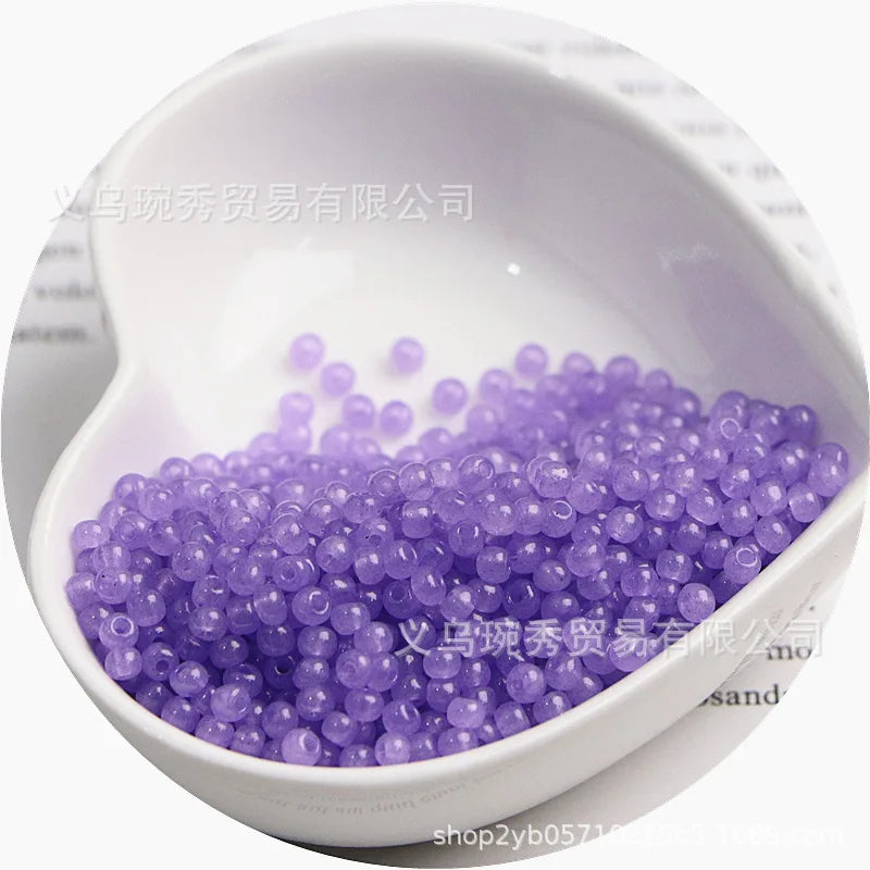 Jade Ice Glass Rice Beads for Jewelry Making