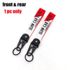 Front and rear Slow Car Club JDM-style eagle beak clasp keychains, one piece only.