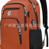 Sac à dos d'ordinateur portable pour les voyages d'affaires orange avec accents et sangles noires.