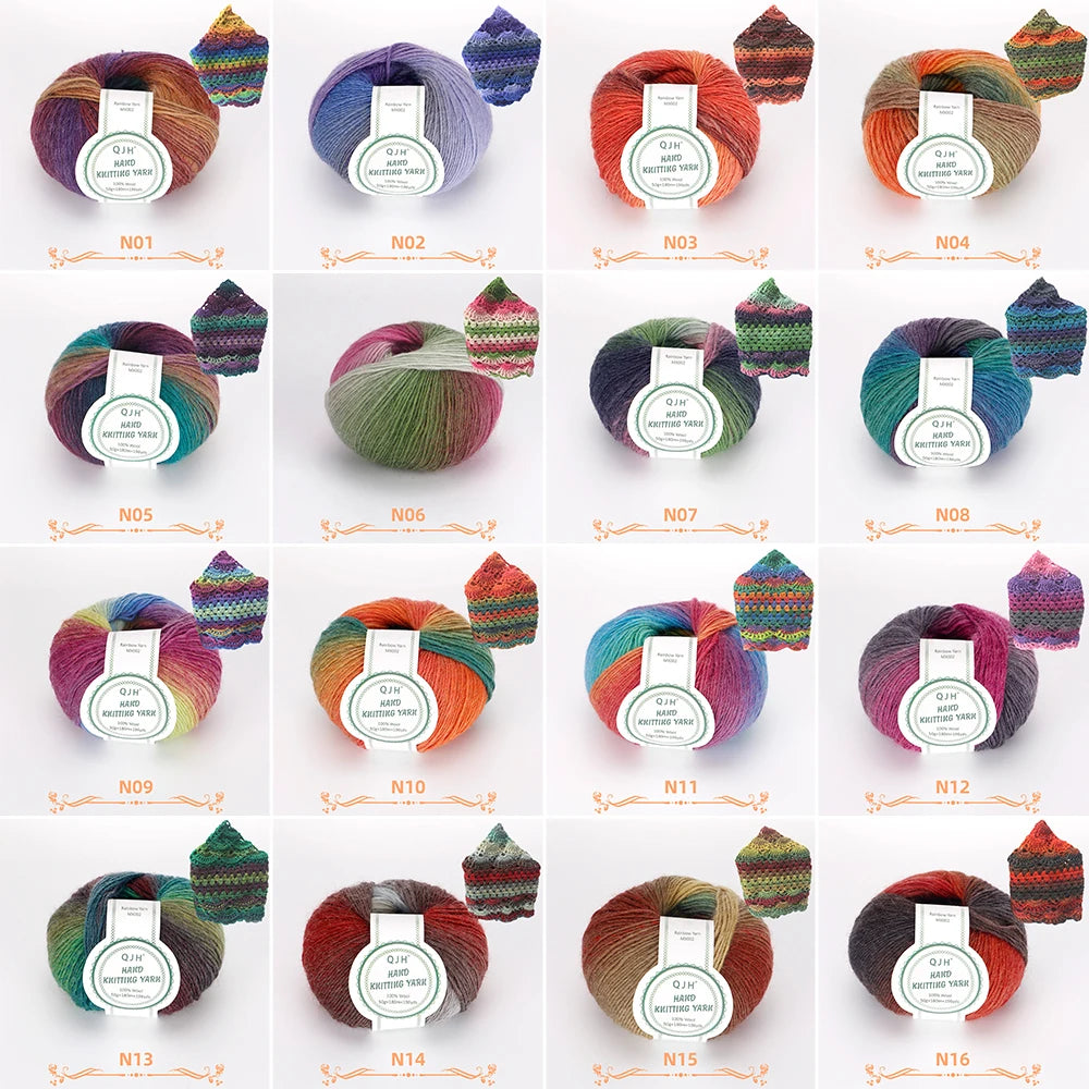 Multicolor Gradient Wool Yarn for Knitting and Crochet