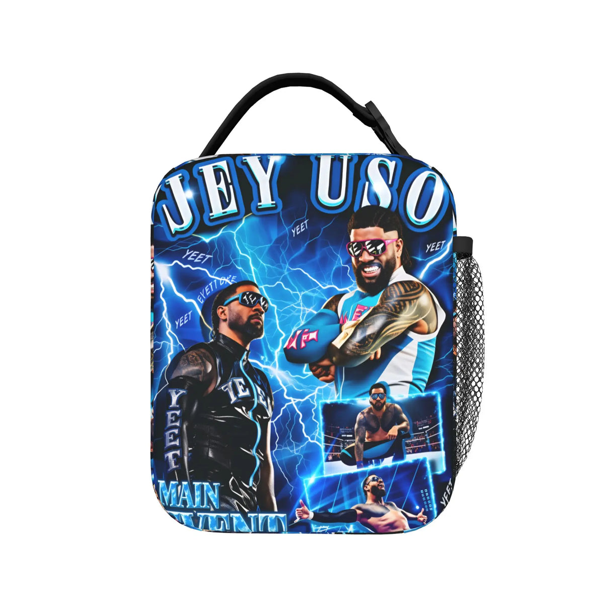 Vintage Wrestling Print Insulated Lunch Tote Bag