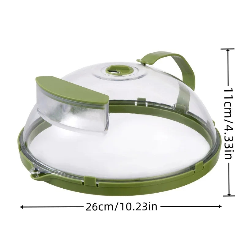 10-Inch Clear Microwave Splatter Cover with Steam Vent and Handle