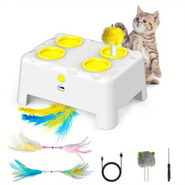 Smart Whack-a-Mole Cat Toy with Auto-Pause