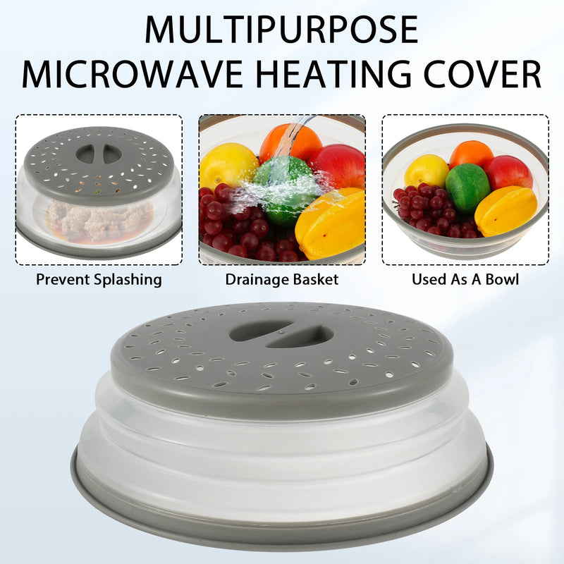 Collapsible Microwave Splatter Cover with Handle – 10.5-Inch (BPA-Free)