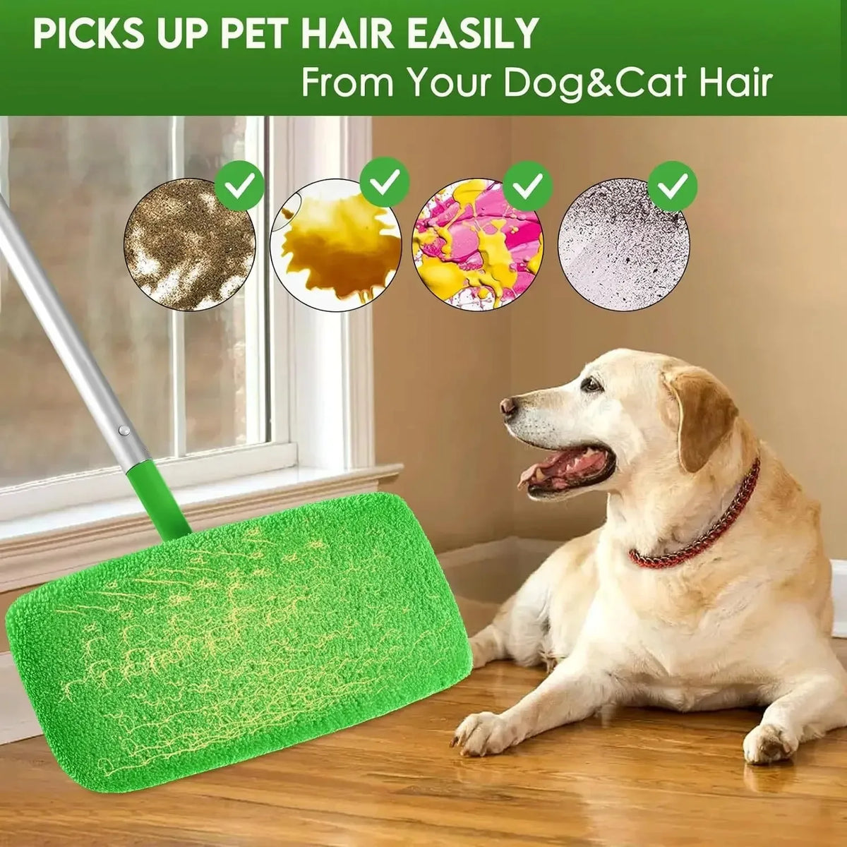 Reusable Microfiber Mop Pads for Wet & Dry Cleaning