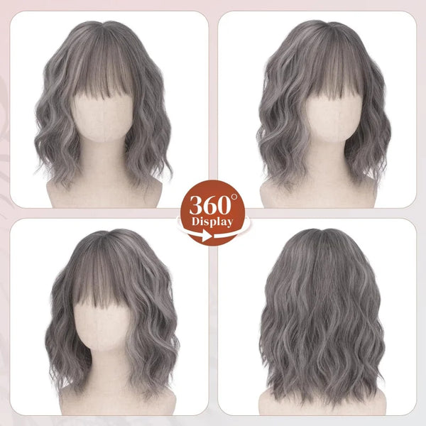 Kurzer Welliger Bob-Look mit Pony