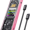 Rosa M.2 Smart SSD-Gehäuse mit LCD-Display und abnehmbare USB-Kabel