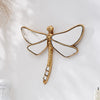 Golden Curly-Tailed Dragonfly Wall Decor - Resin Art Piece