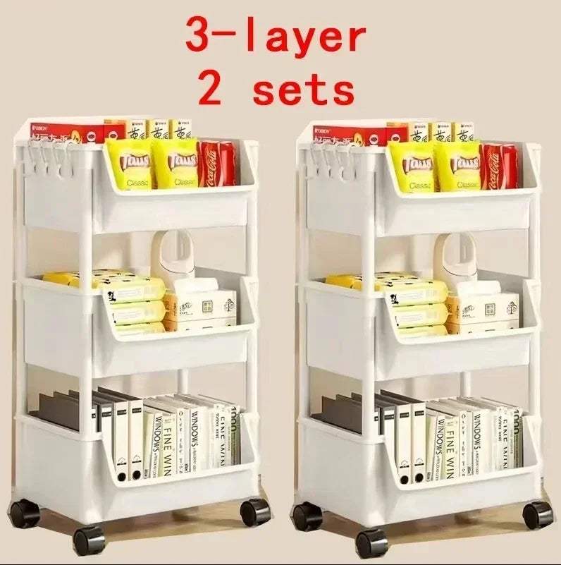 Rolling Storage Cart with Wheels – Multi-Purpose Kitchen, Bathroom & Office Organizer