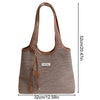 Striped Canvas Tote Bag with Crossbody Strap