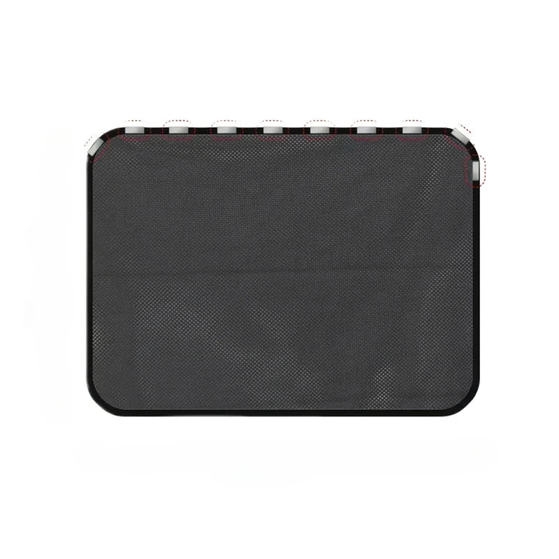 Black magnetic car window sunshades with a foldable mesh design.
