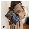 Women's Retro PU Leather Shoulder Bag with Multiple Pockets & Detachable Charm