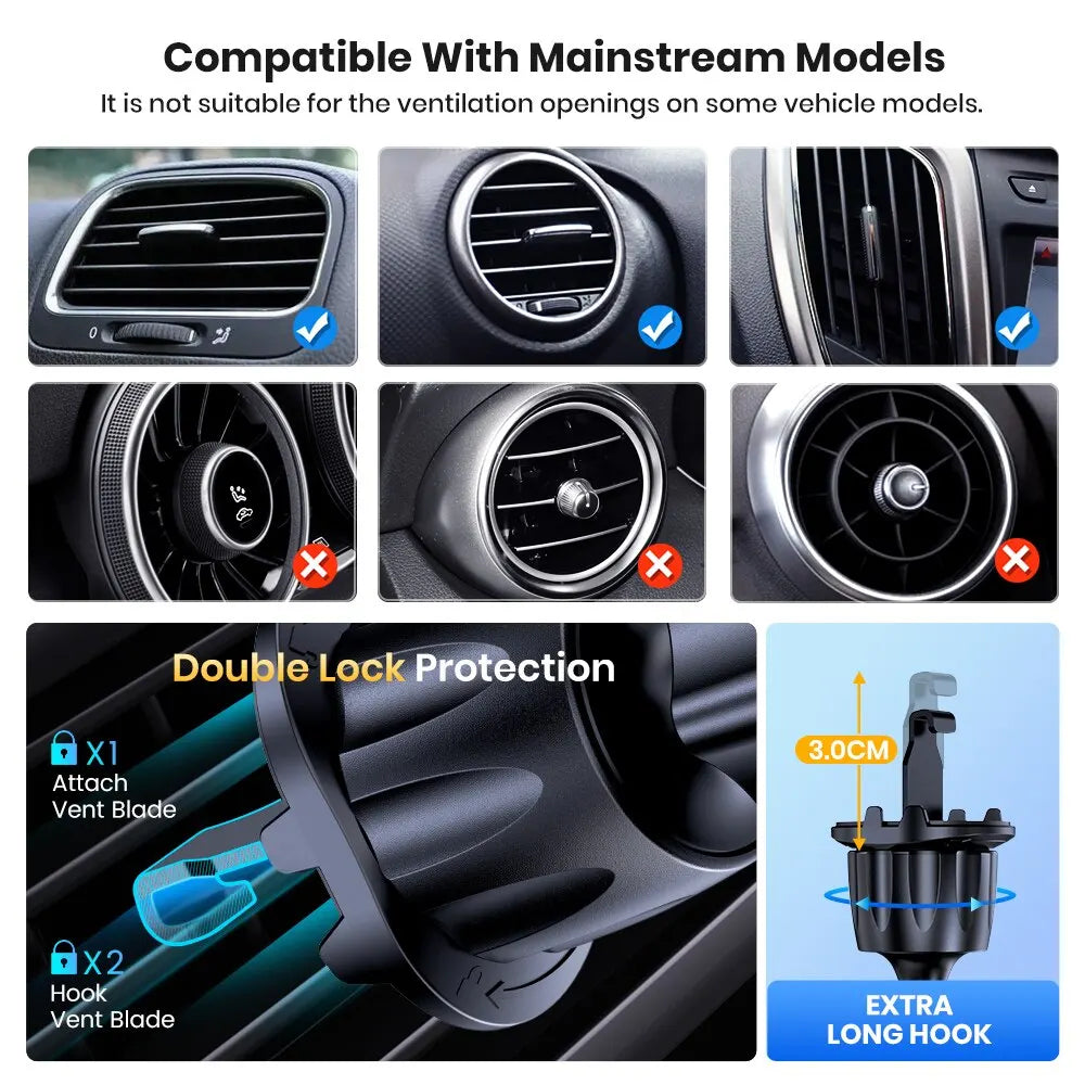 Universal Air Vent Car Phone Mount with 360° Rotation